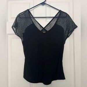 Black lace sleeve blouse